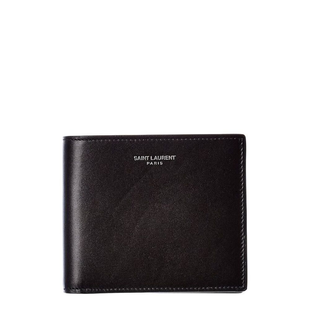 Saint Laurent East/West Leather Wallet, Black